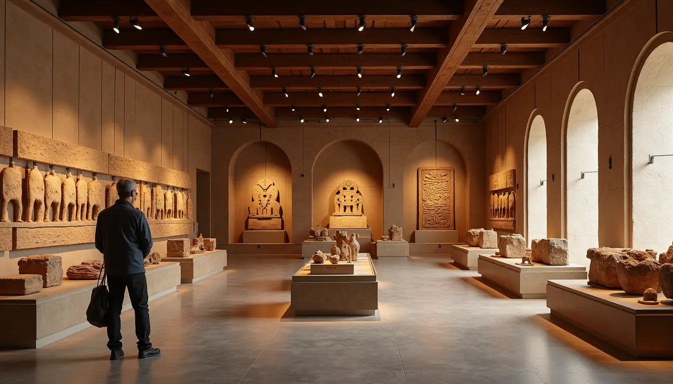 Anadolu Medeniyetleri Müzesi Araç Kiralama Anadolu Medeniyetleri Müzesi iç mekan, Hitit eserleri ve restored Ottoman han