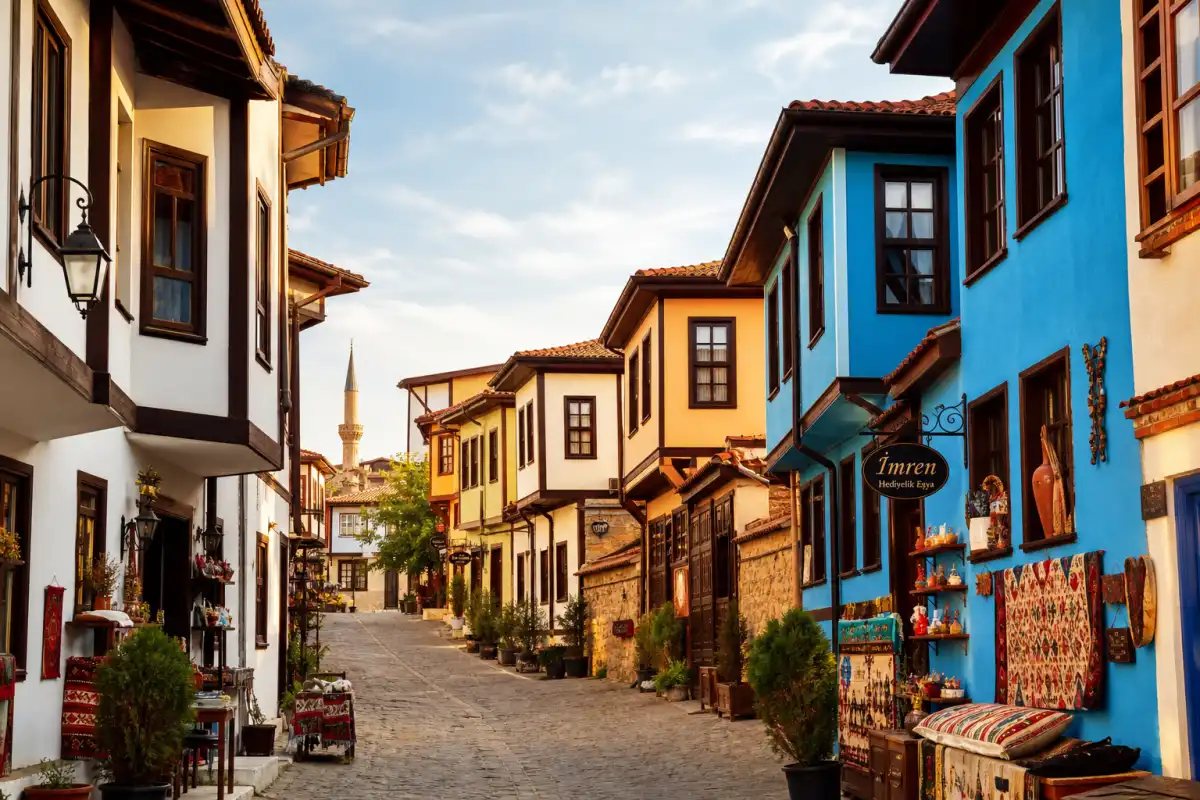Eskişehir Odunpazarı Tarihi Bölgesi Eskişehir Odunpazarı tarihi renkli evler - Ankara Eskişehir araç kiralama ile gezilecek yerler