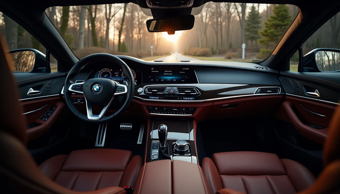 lüks araç iç mekan deri koltuklar